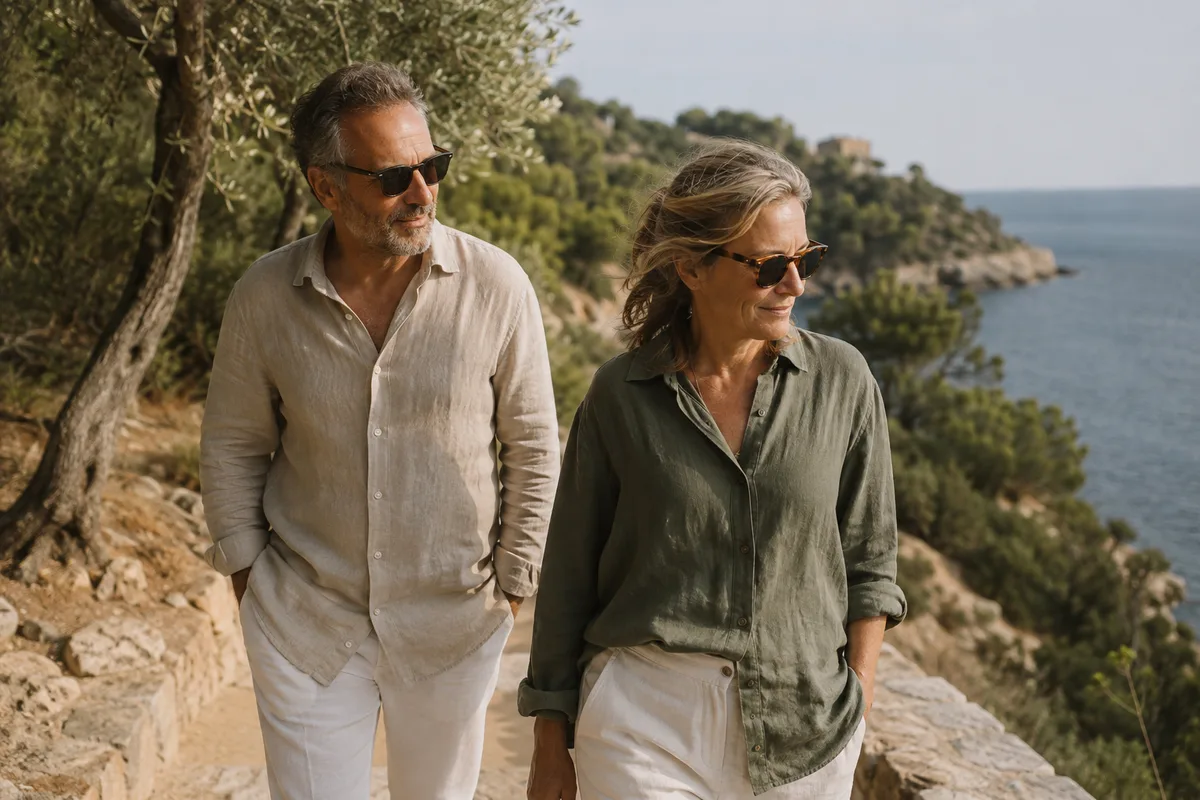 Pareja durante una caminata